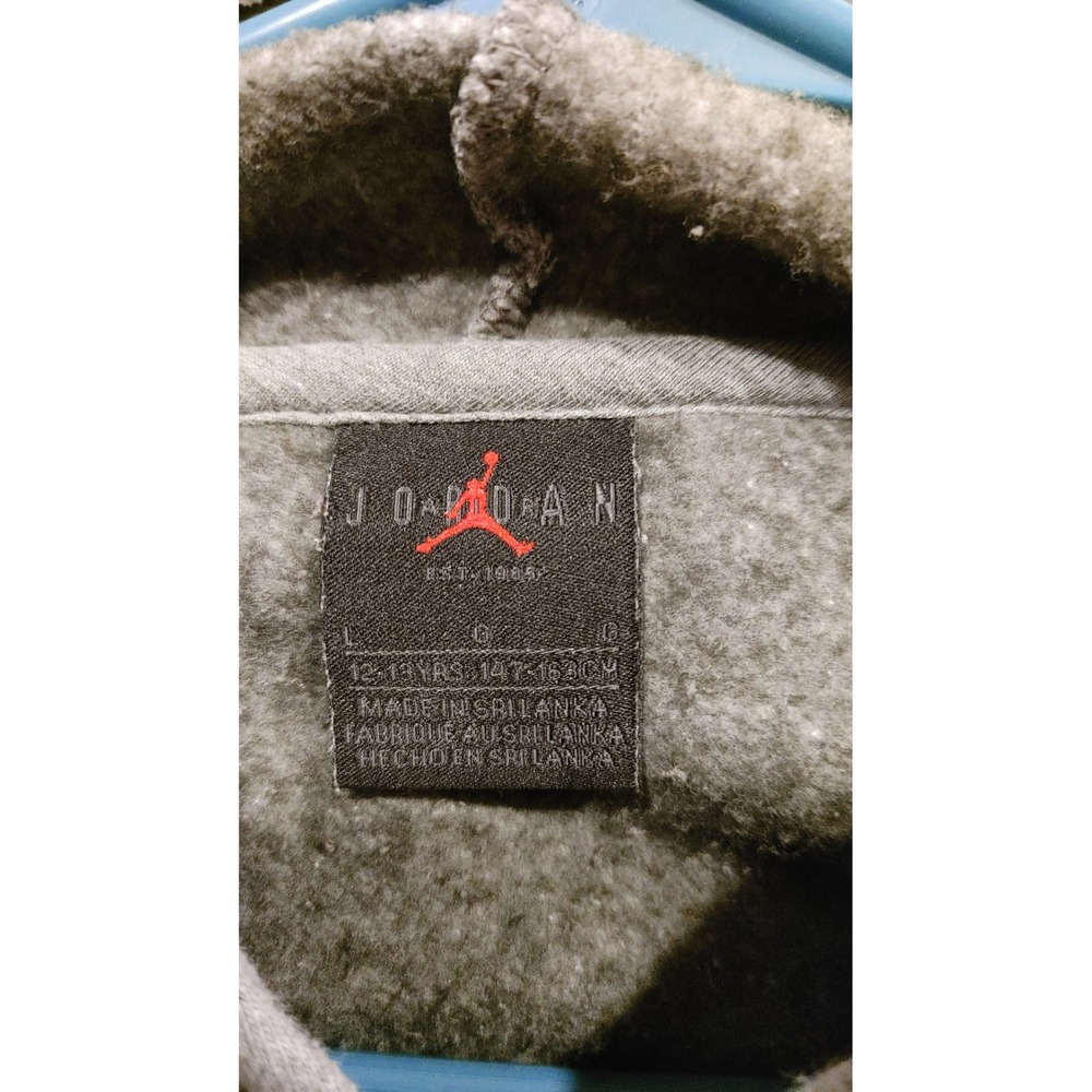 Jordan Hoodie Boys Large Gray Excellent Jumpman Graphic Pullover Sweatshirt - Picture 4 of 7